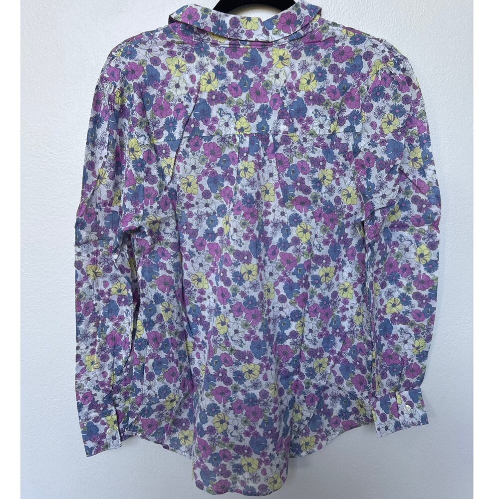 Modcloth Flower Patch Pleasantries Button-Up Shirt Purple/White Women's M NWT - Picture 2 of 8